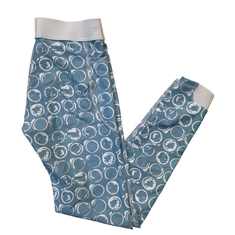 Senita Athletics High Waisted Leggings - Blue & White Pattern - Size S - Picture 1 of 10